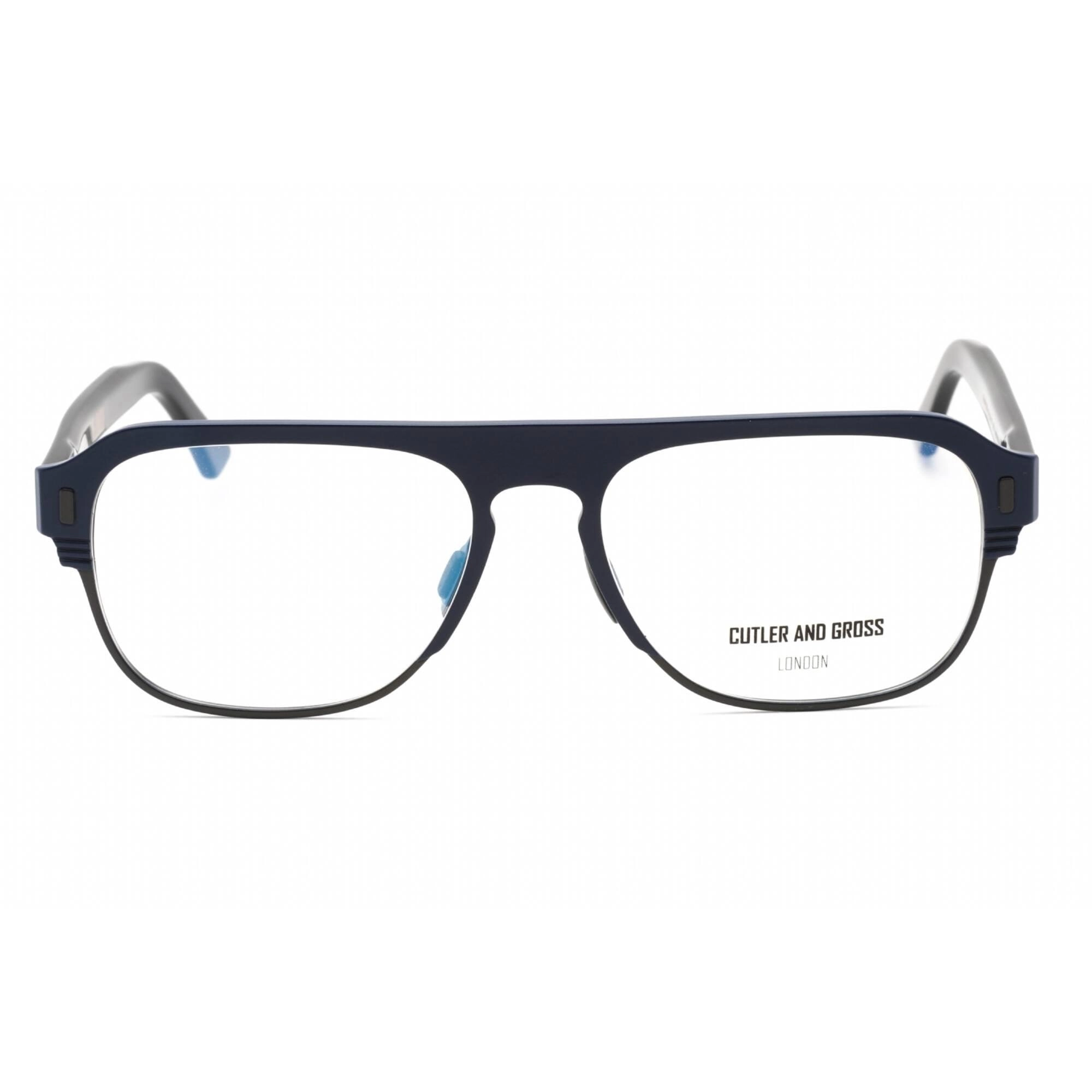 Cutler And Gross Men's Eyeglasses - Blue/Gunmetal Rectangular Frame | CGOP136555 004