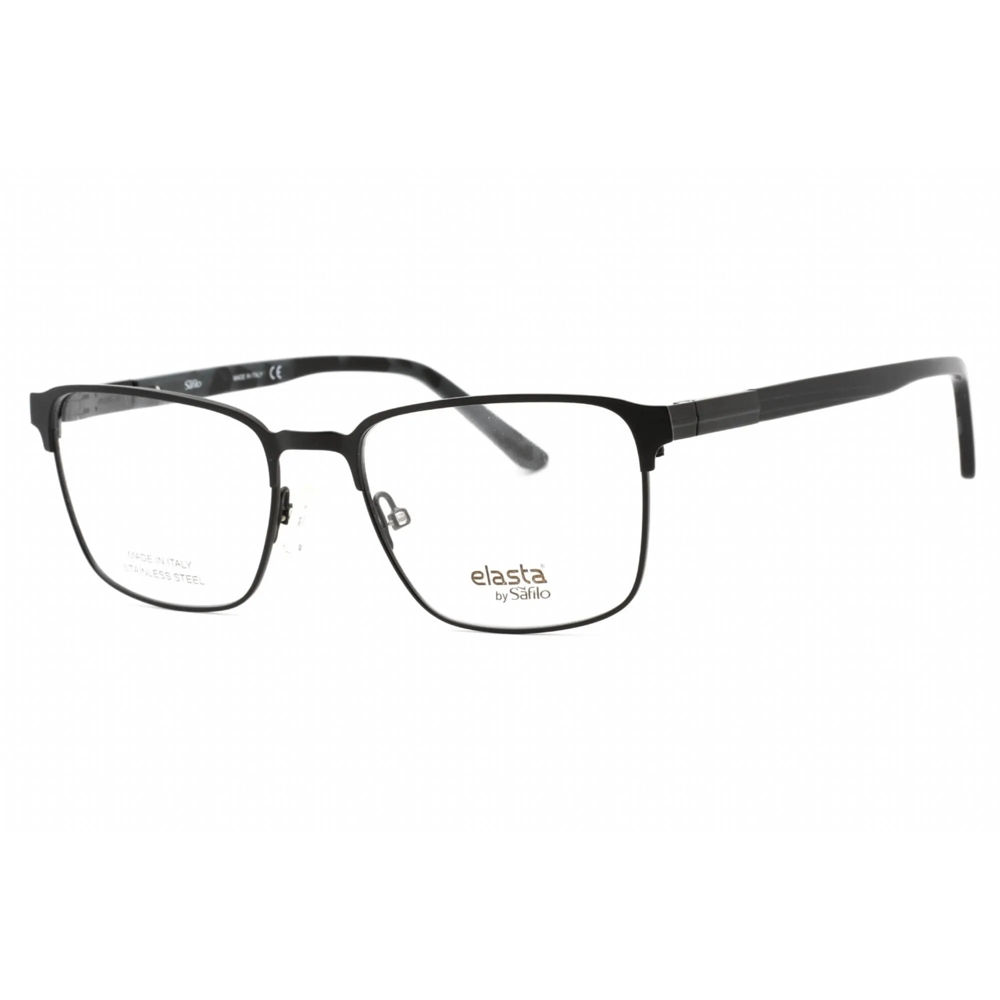 Elasta Men's Eyeglasses - Matte Black Acetate/Metal Square Frame | E 3124 0003 00