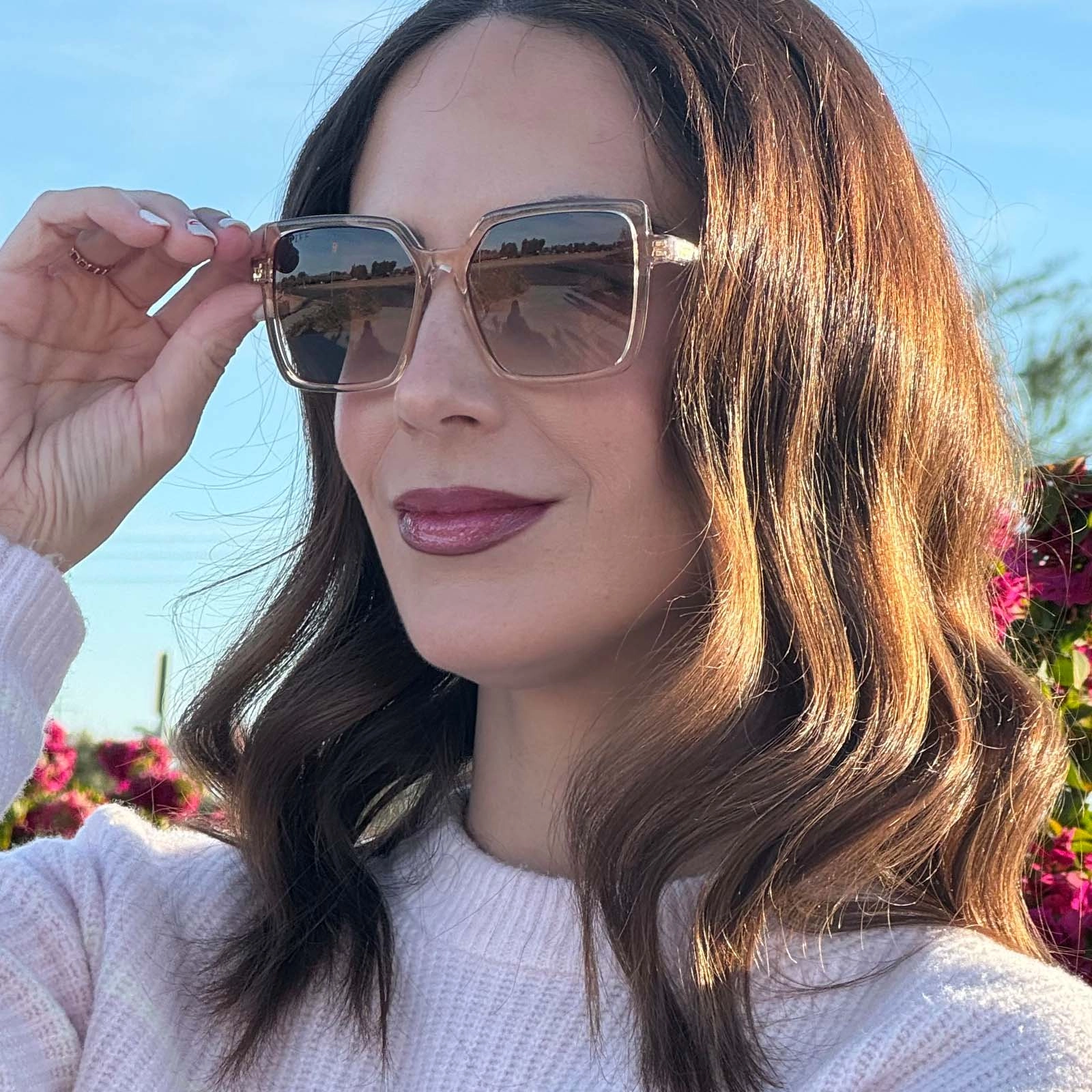 ESME - VINTAGE ROSE CRYSTAL   BROWN GRADIENT SUNGLASSES