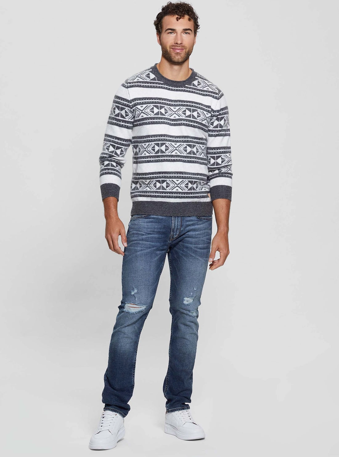 Ezekiel Crew Neck Jacquard Sweater