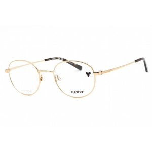 Flexon Men's Eyeglasses - Gold Metal Full Rim Round 48mm Frame | FLEXON H6059 710