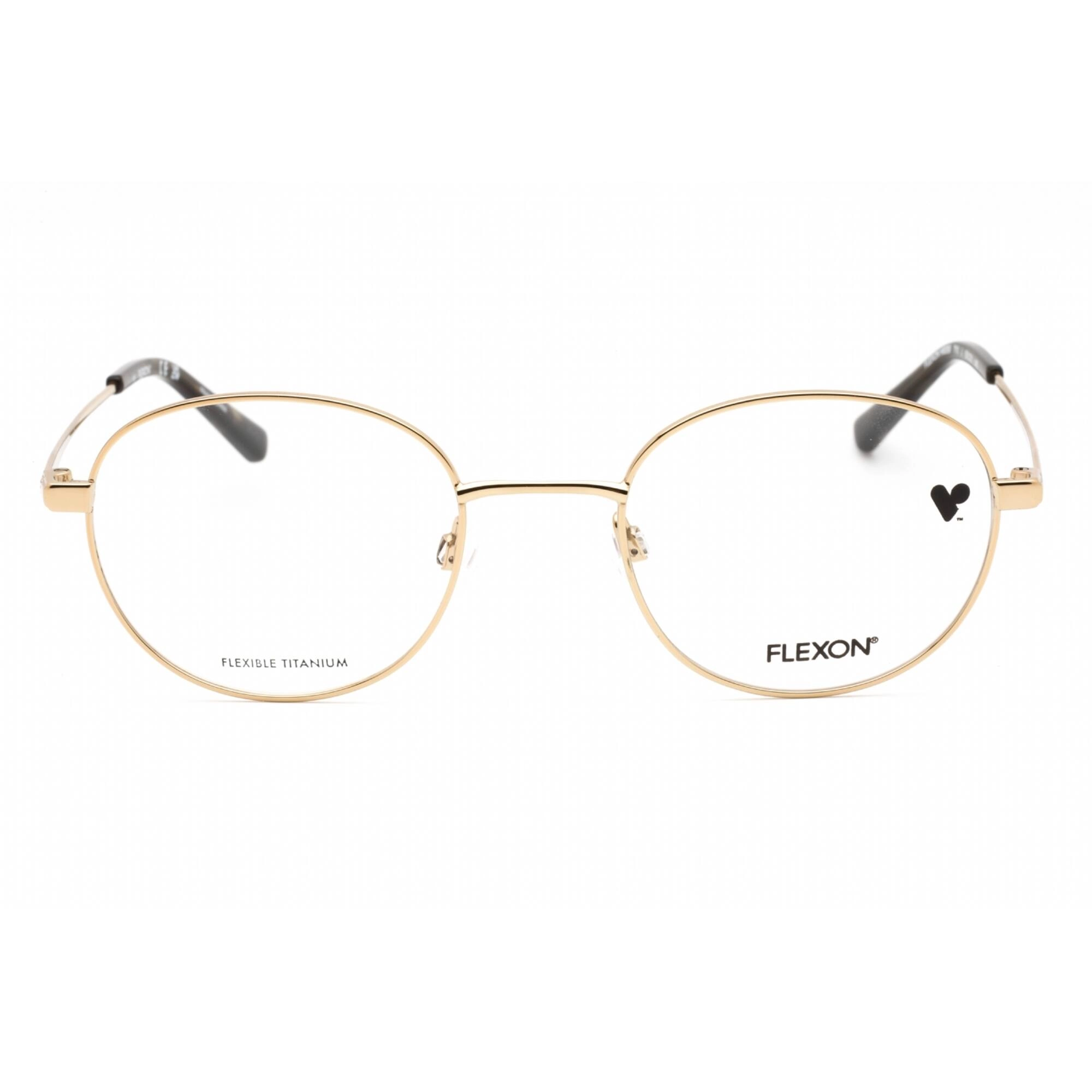 Flexon Men's Eyeglasses - Gold Metal Full Rim Round 48mm Frame | FLEXON H6059 710