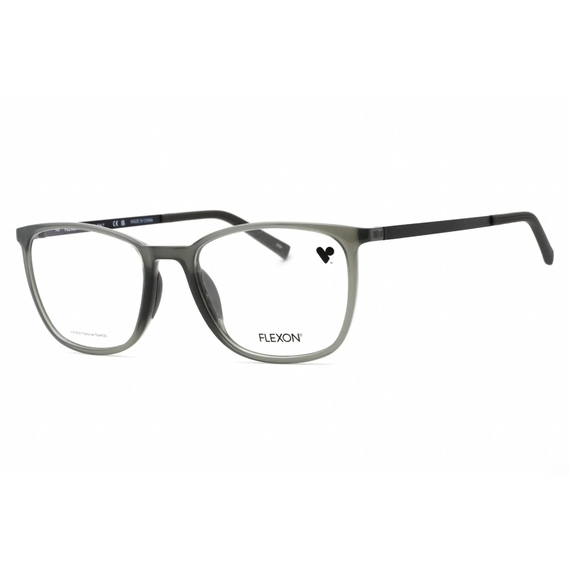 Flexon Men's Eyeglasses - Shiny Grey Acetate Rectangular Frame | FLEXON EP8013 023