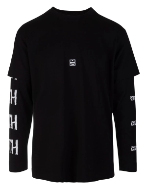 Givenchy Logo Printed Crewneck Long-Sleeved T-Shirt