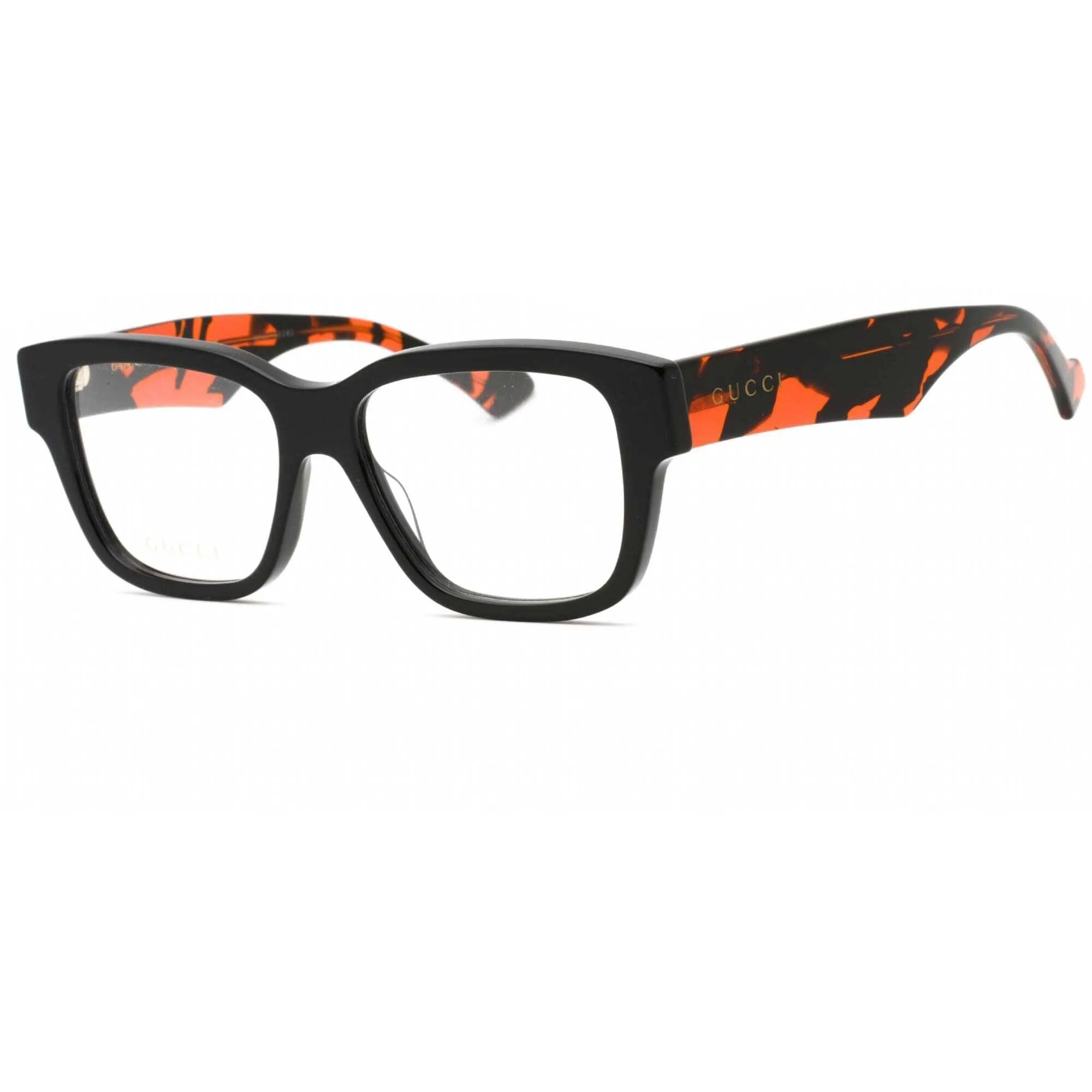 Gucci Men's Eyeglasses - Black/Havana Square Full Rim Plastic Frame | GG1428O 006