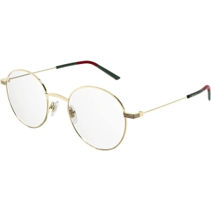 Gucci Men's Eyeglasses - Gold Metal Round Full Rim Frame Demo Lens | GG1054OK 002