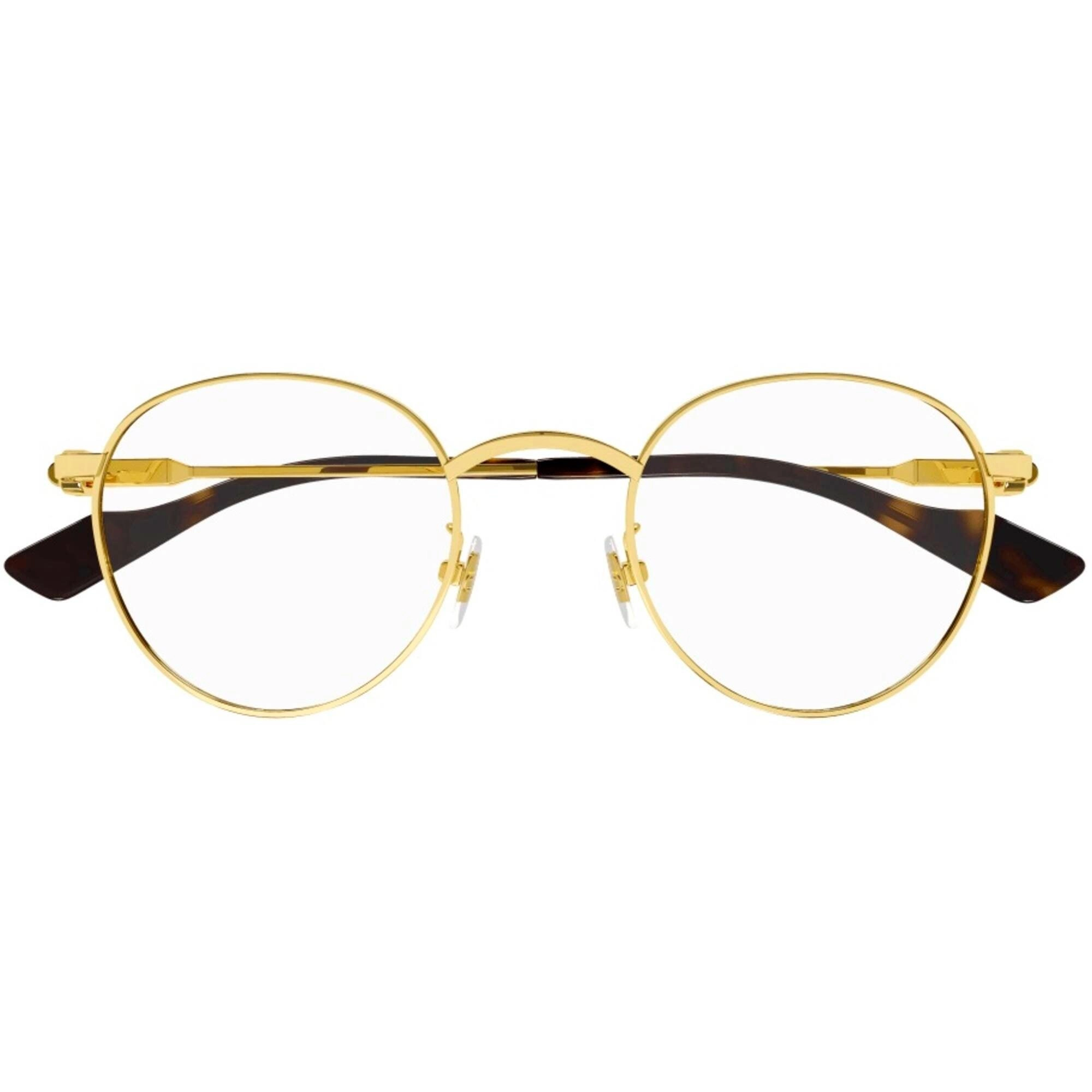 Gucci Men's Eyeglasses - Gold Metal Round Shape Frame Demo Lens, 48 mm | GG1222O 002
