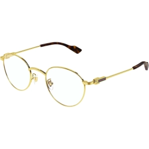 Gucci Men's Eyeglasses - Gold Metal Round Shape Frame Demo Lens, 48 mm | GG1222O 002