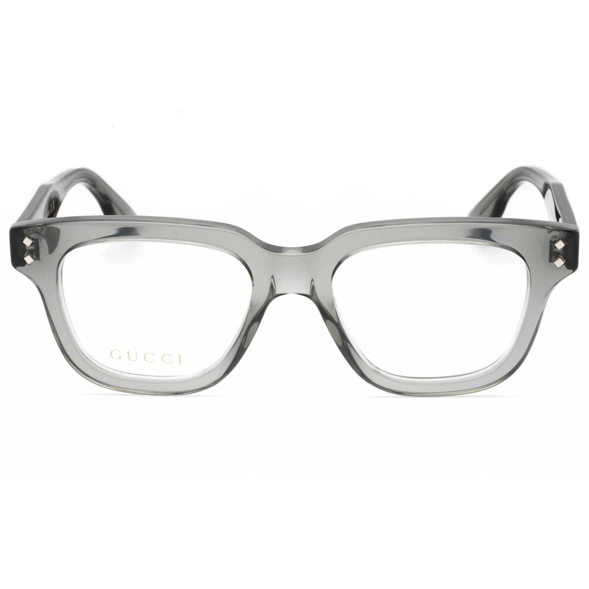 Gucci Men's Eyeglasses - Grey Square Full Rim Frame Transparent Lens | GG1219O 003