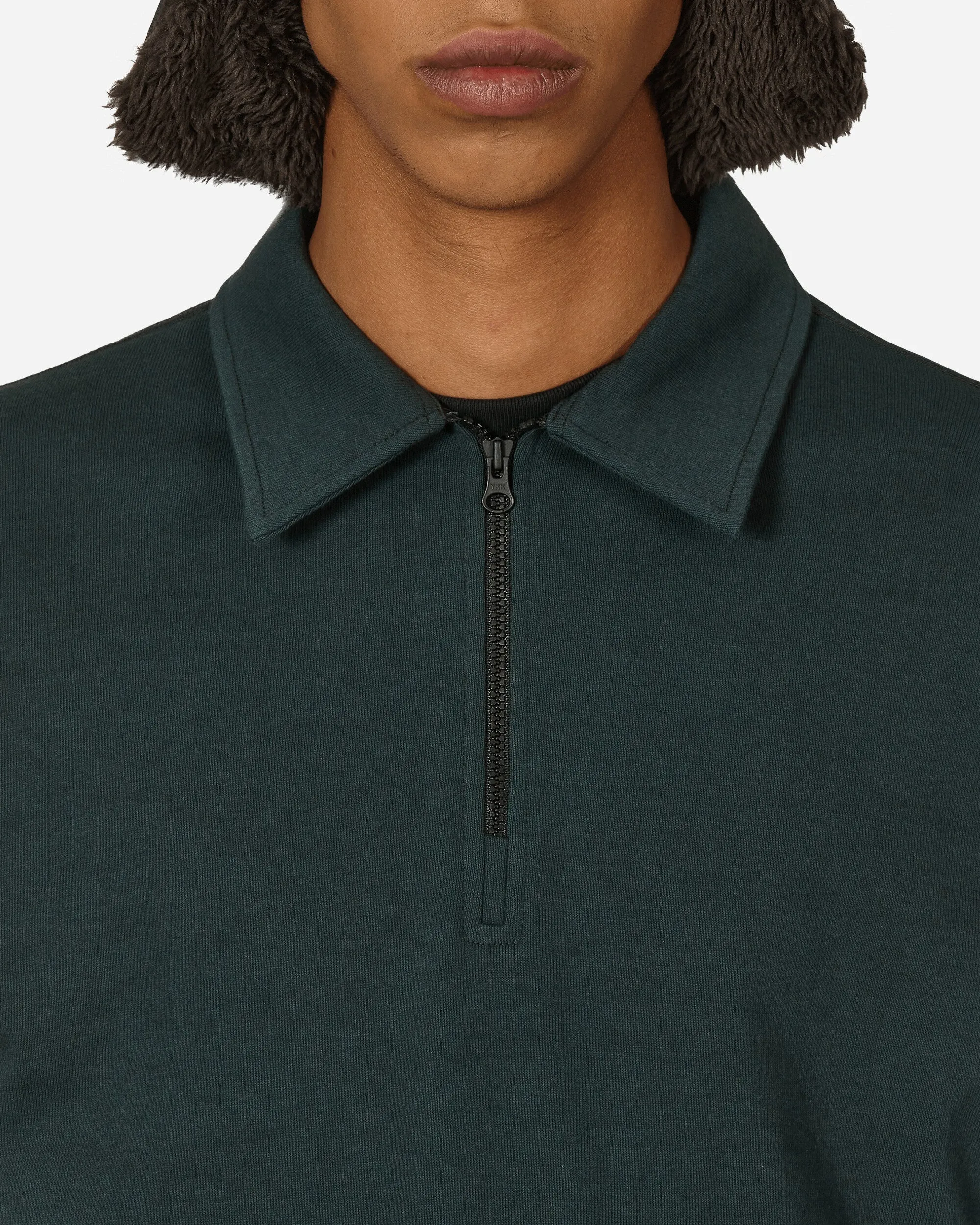 Half Zip Polo Sweater Forest Green