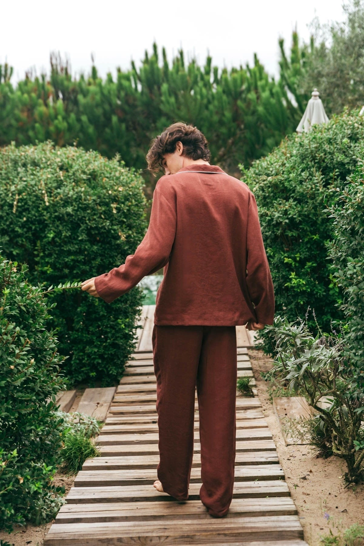 Harry Men's Linen Pyjama Set | Terracota