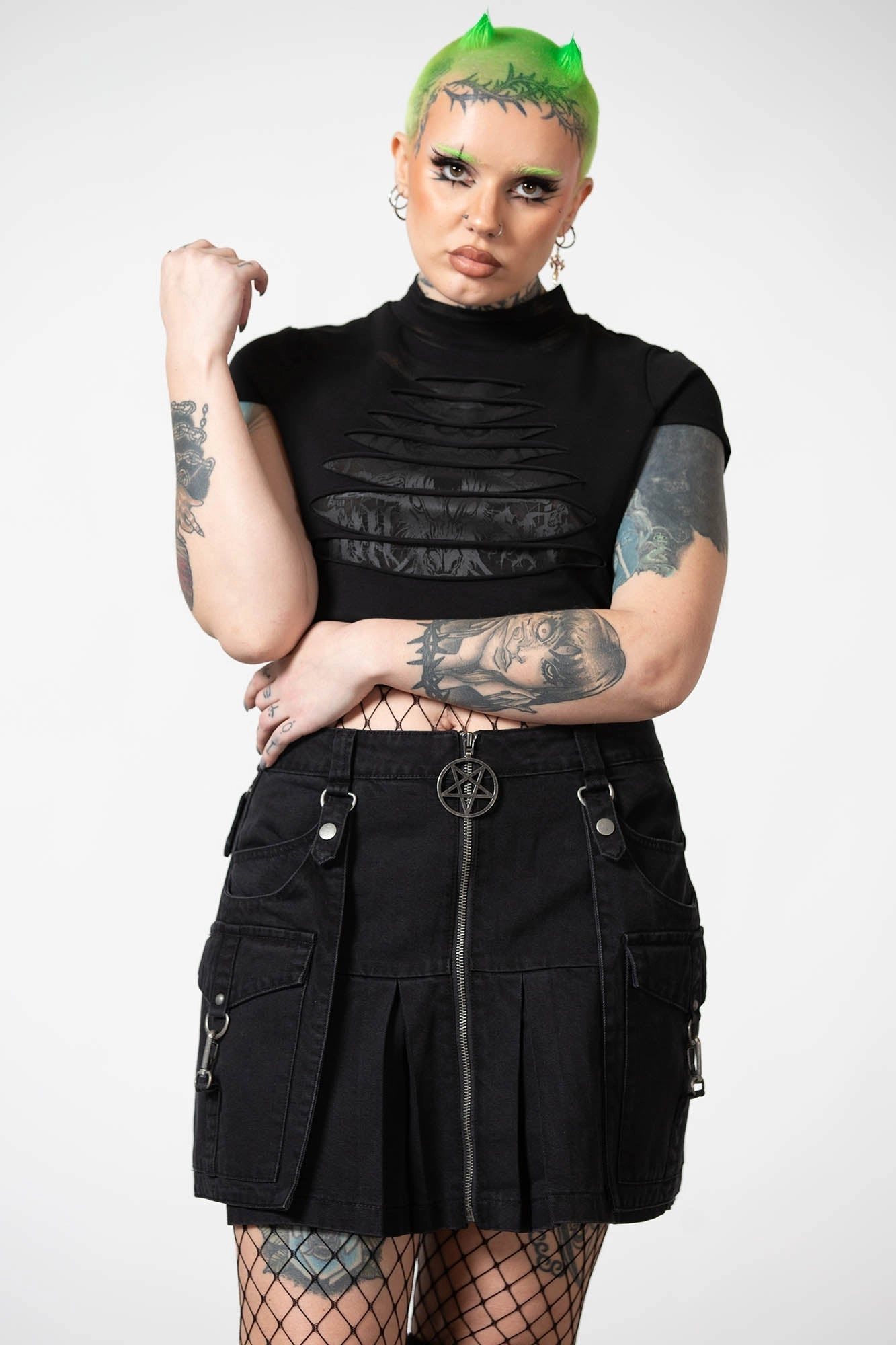 Hettie Slashed Crop Top - Resurrect