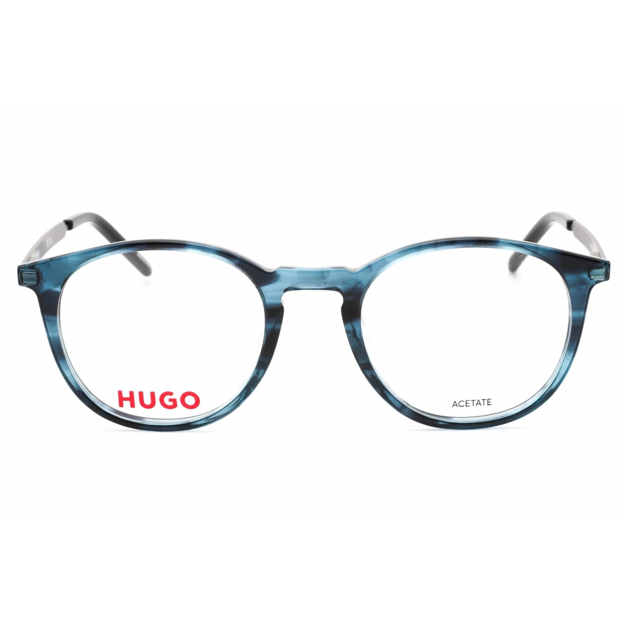Hugo Men's Eyeglasses - Striped Blue Acetate/Metal Full Rim Frame | HG 1017 0AVS 00