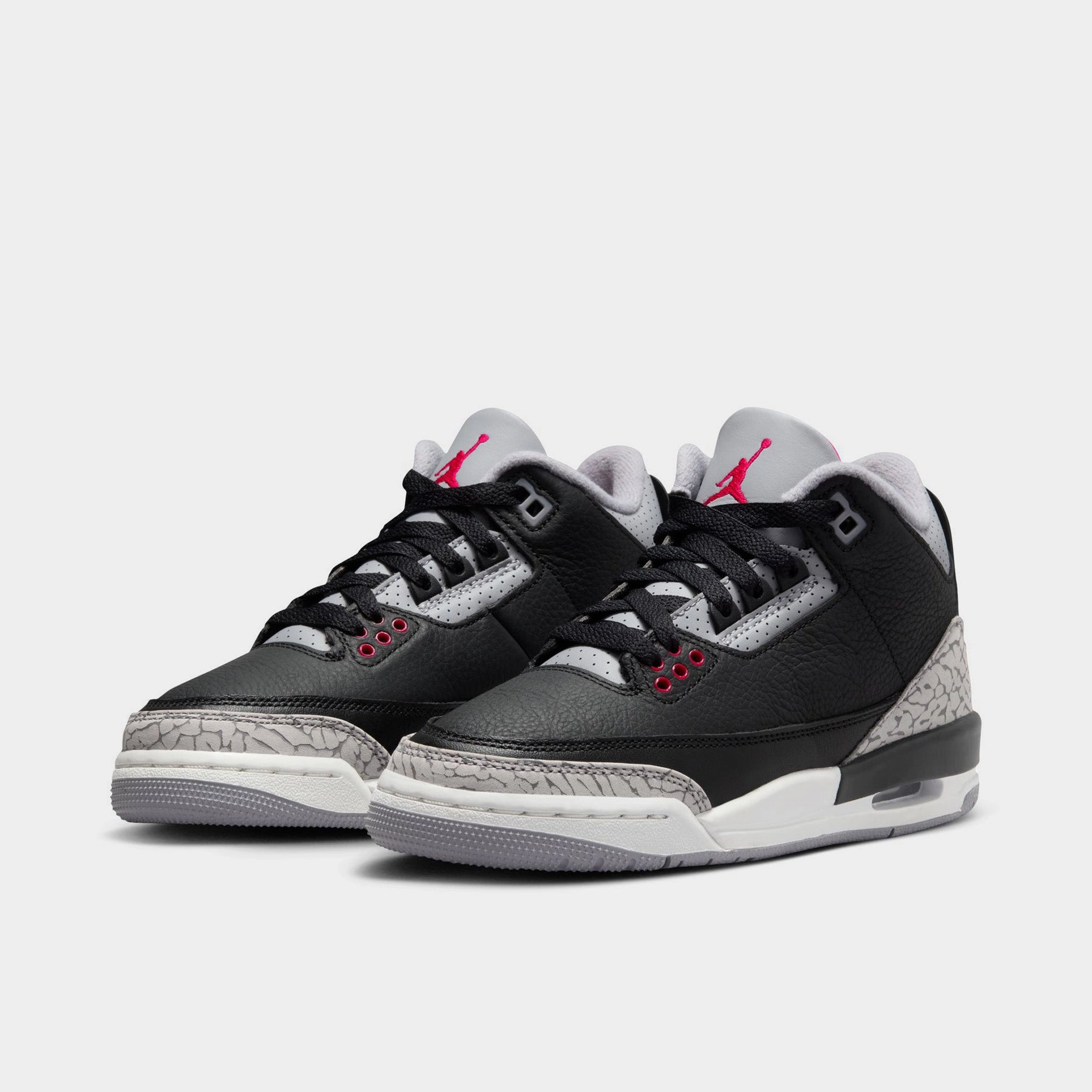 Jordan 3 Retro GS Black / Fire Red - Cement Grey