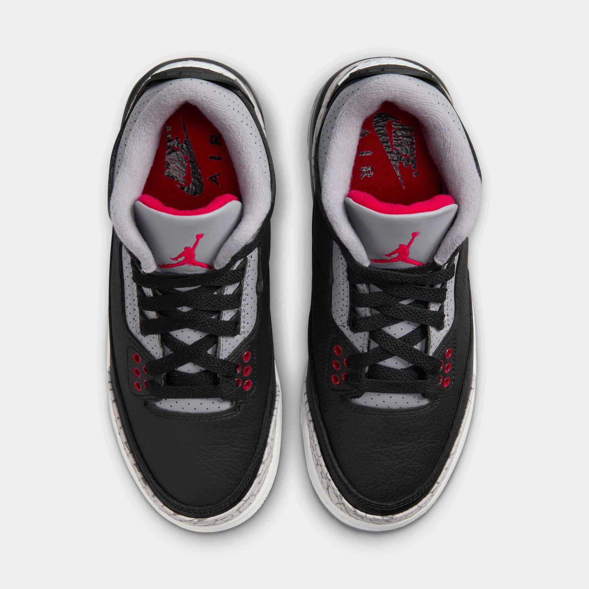 Jordan 3 Retro GS Black / Fire Red - Cement Grey
