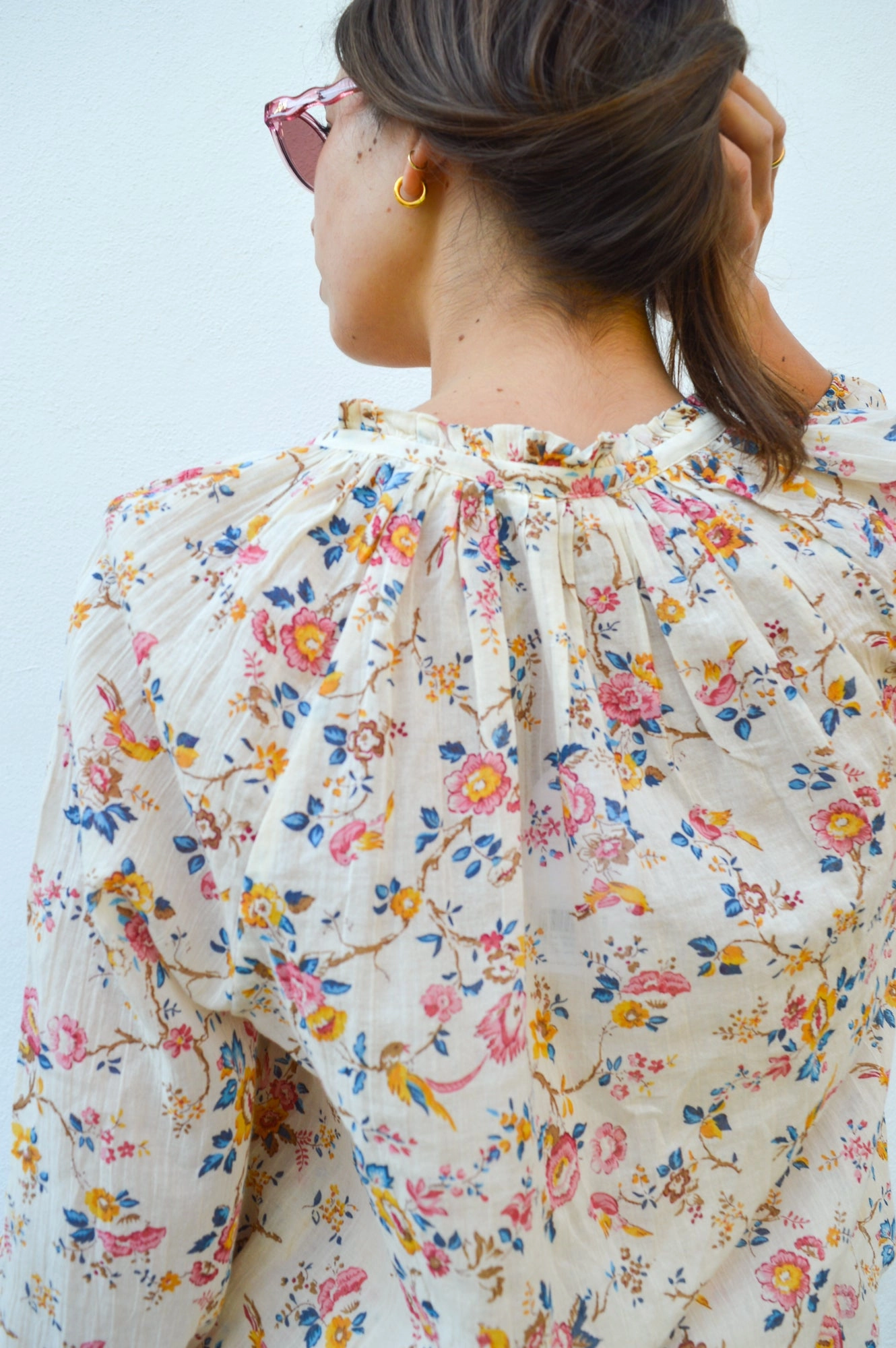 Louise Misha Nicoliana Cream Retro Garden Blouse