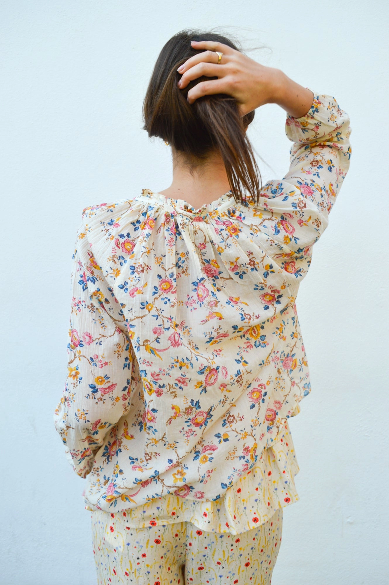 Louise Misha Nicoliana Cream Retro Garden Blouse