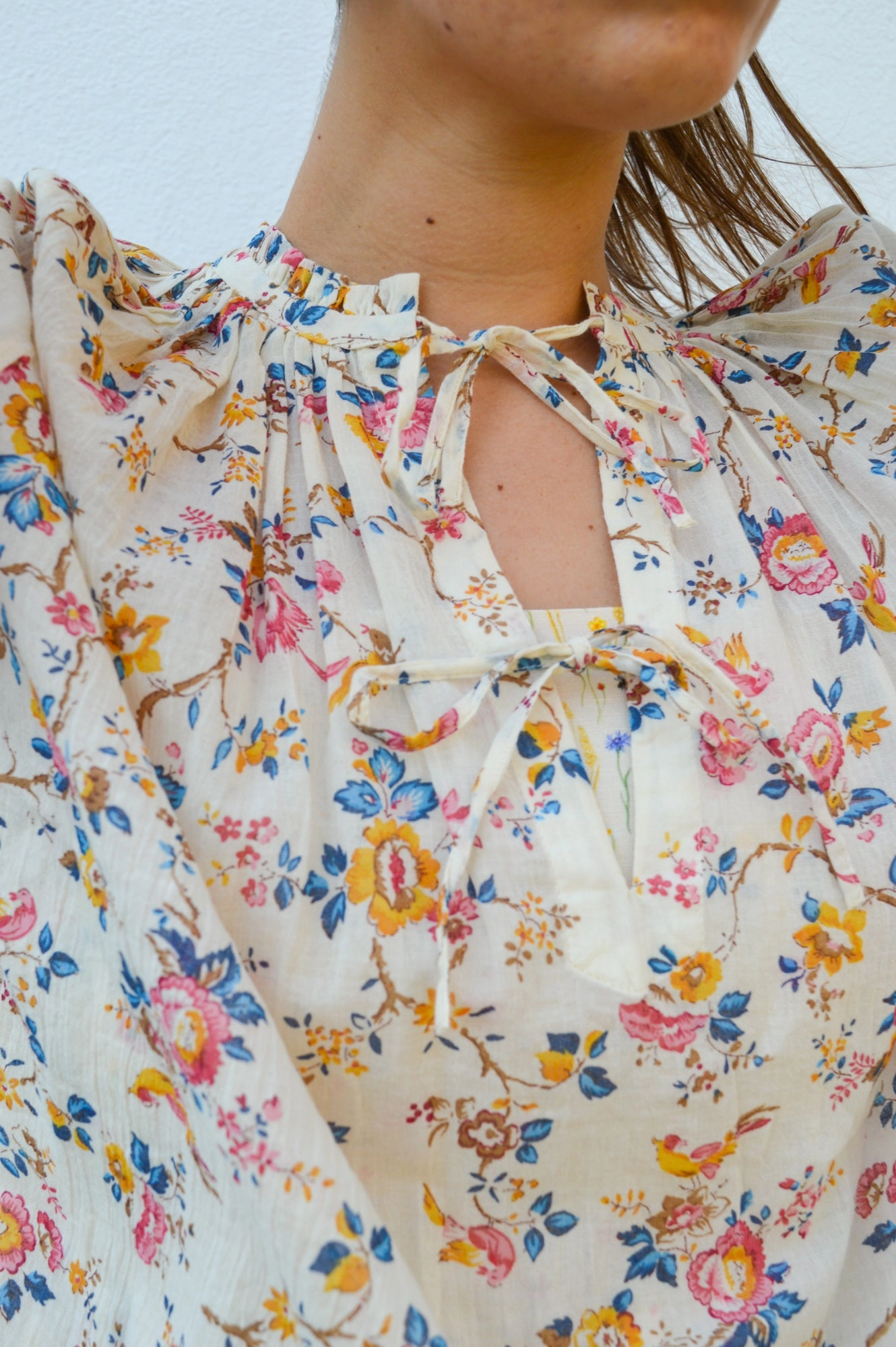 Louise Misha Nicoliana Cream Retro Garden Blouse