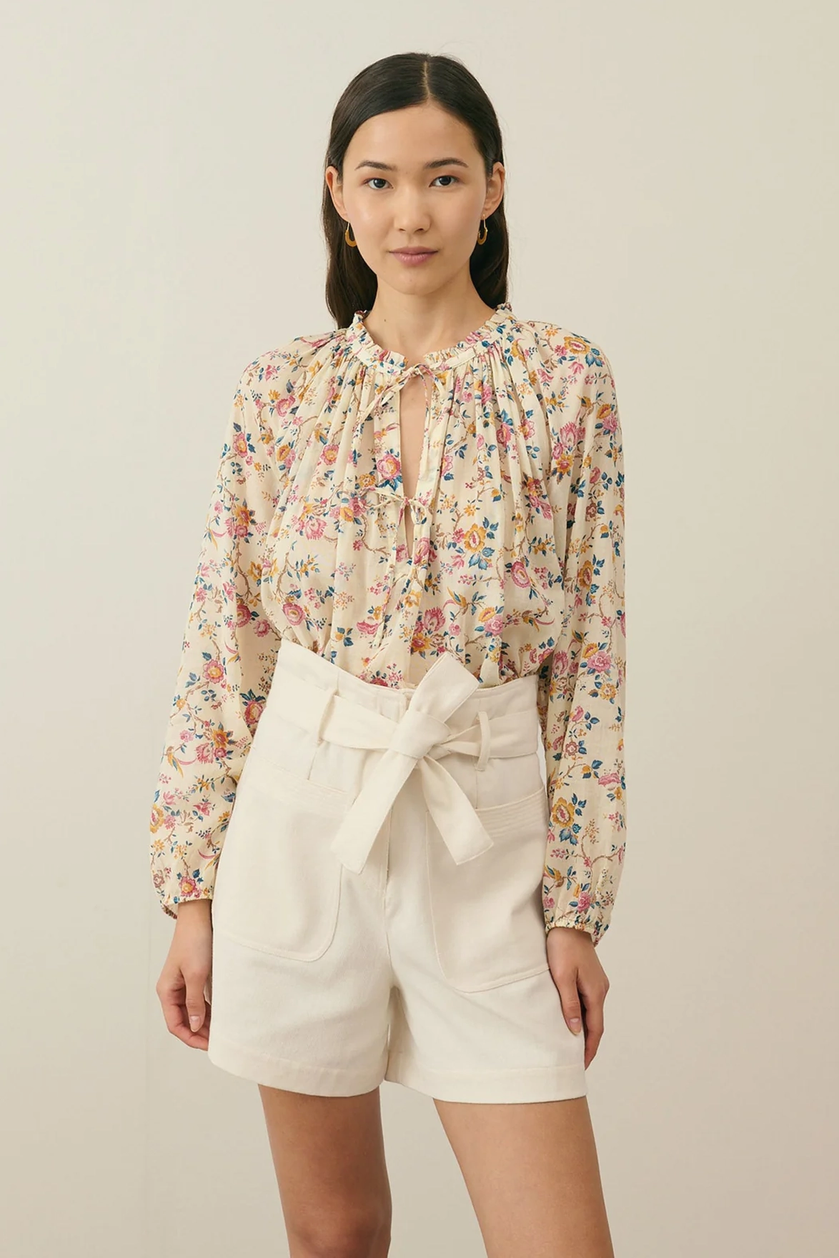 Louise Misha Nicoliana Cream Retro Garden Blouse