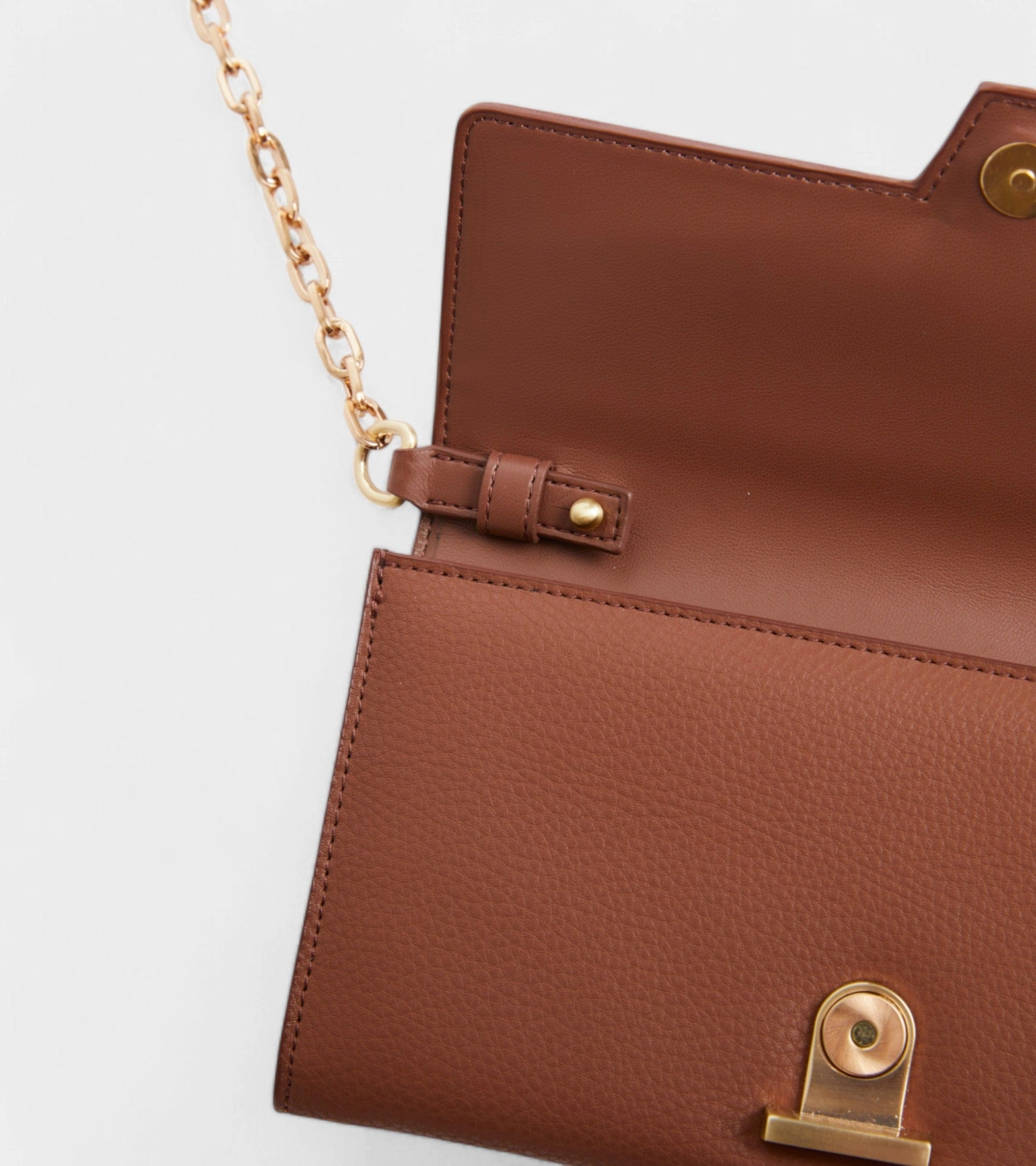 Luella Vegan Bio-Based Bamboo Leather Chain Purse | Brown
