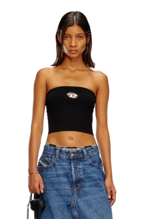 M-Clarksvillex Tube top with logo plaque Black