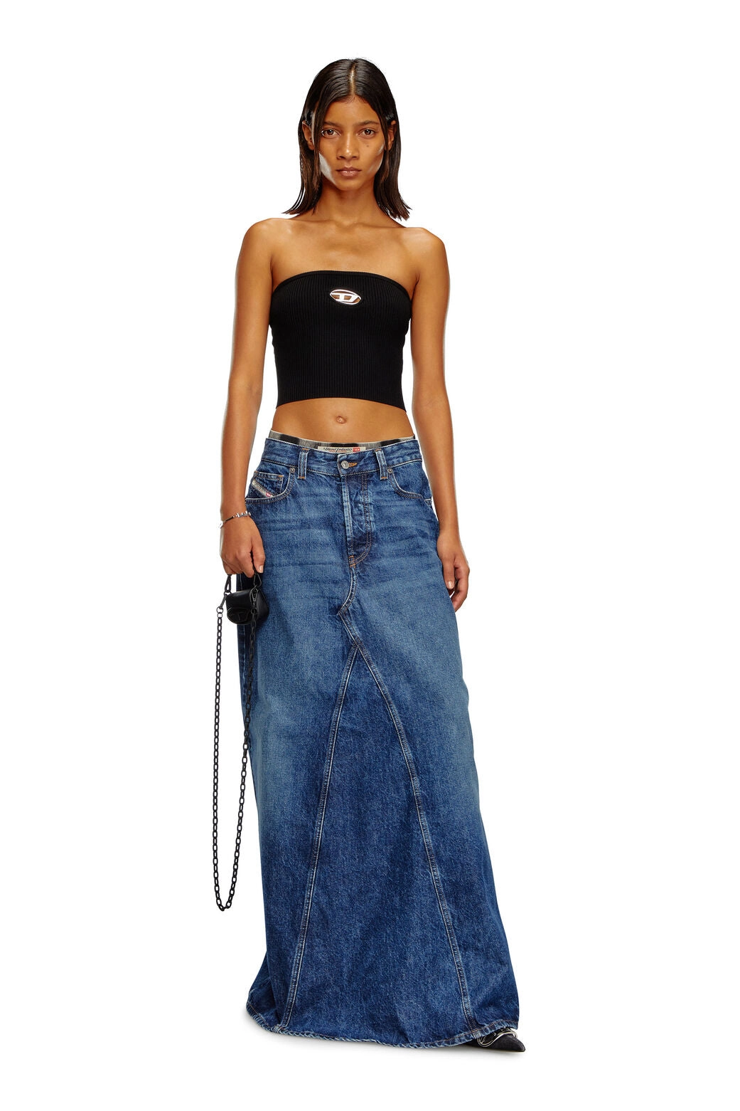 M-Clarksvillex Tube top with logo plaque Black