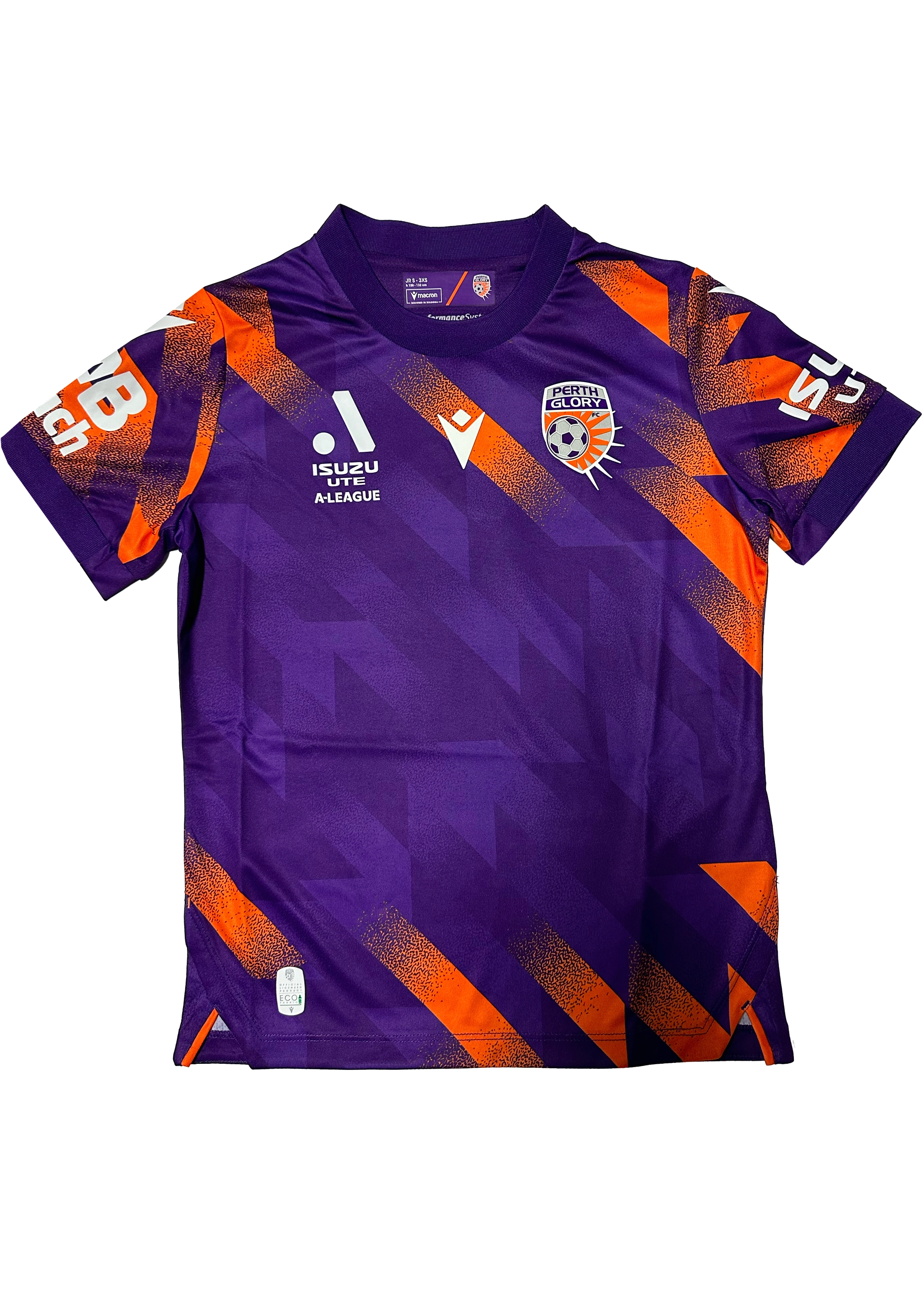 Macron Kids' Perth Glory M23/24 Match Day Home Shirt with FREE A-League Snapback Cap<br> 58584162