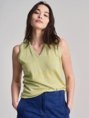 Mala Women's Organic Linen Blend Vest | Straw & Sage
