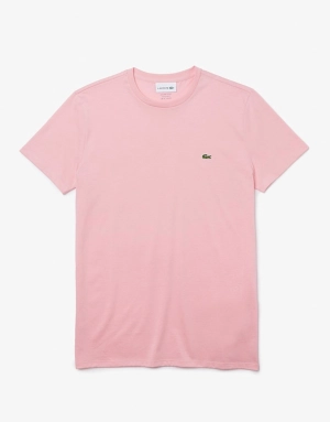 Men's Crew Neck Pima Cotton Jersey T-Shirt Pink
