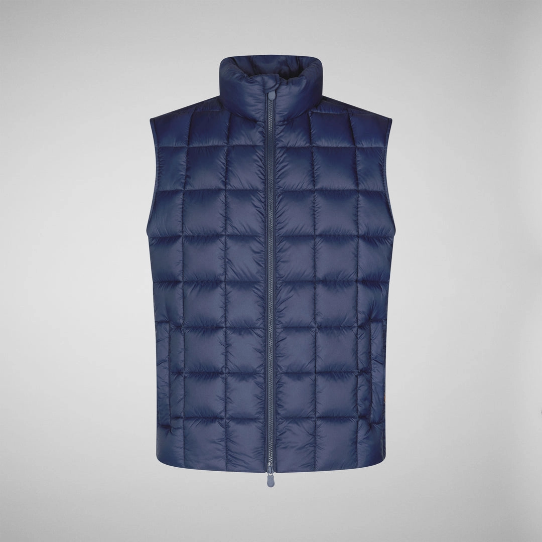 MEN'S OSWALD PUFFER VEST WITH STANDING COLLAR IN NAVY BLUE