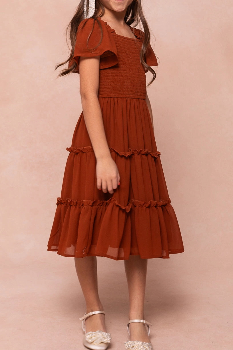 Mini Ellie Dress in Amber Chiffon - FINAL SALE