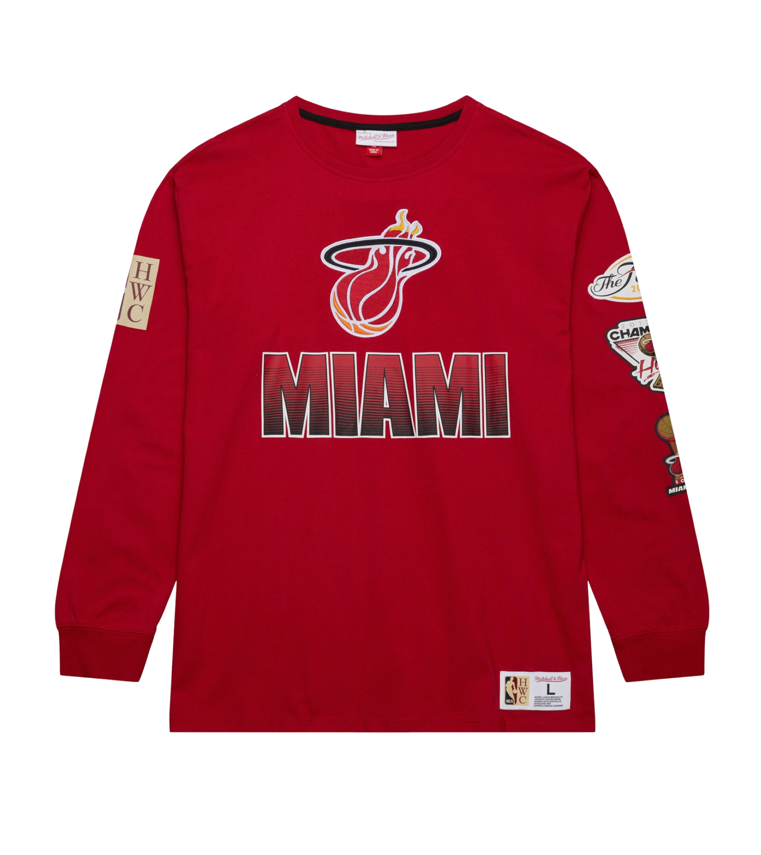 Mitchell & Ness Miami HEAT Allover Vintage Long Sleeve Tee
