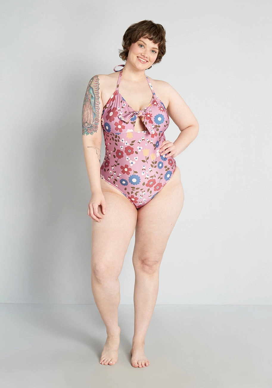 ModCloth x Princess Highway Tie-Front One-Piece Swimsuit