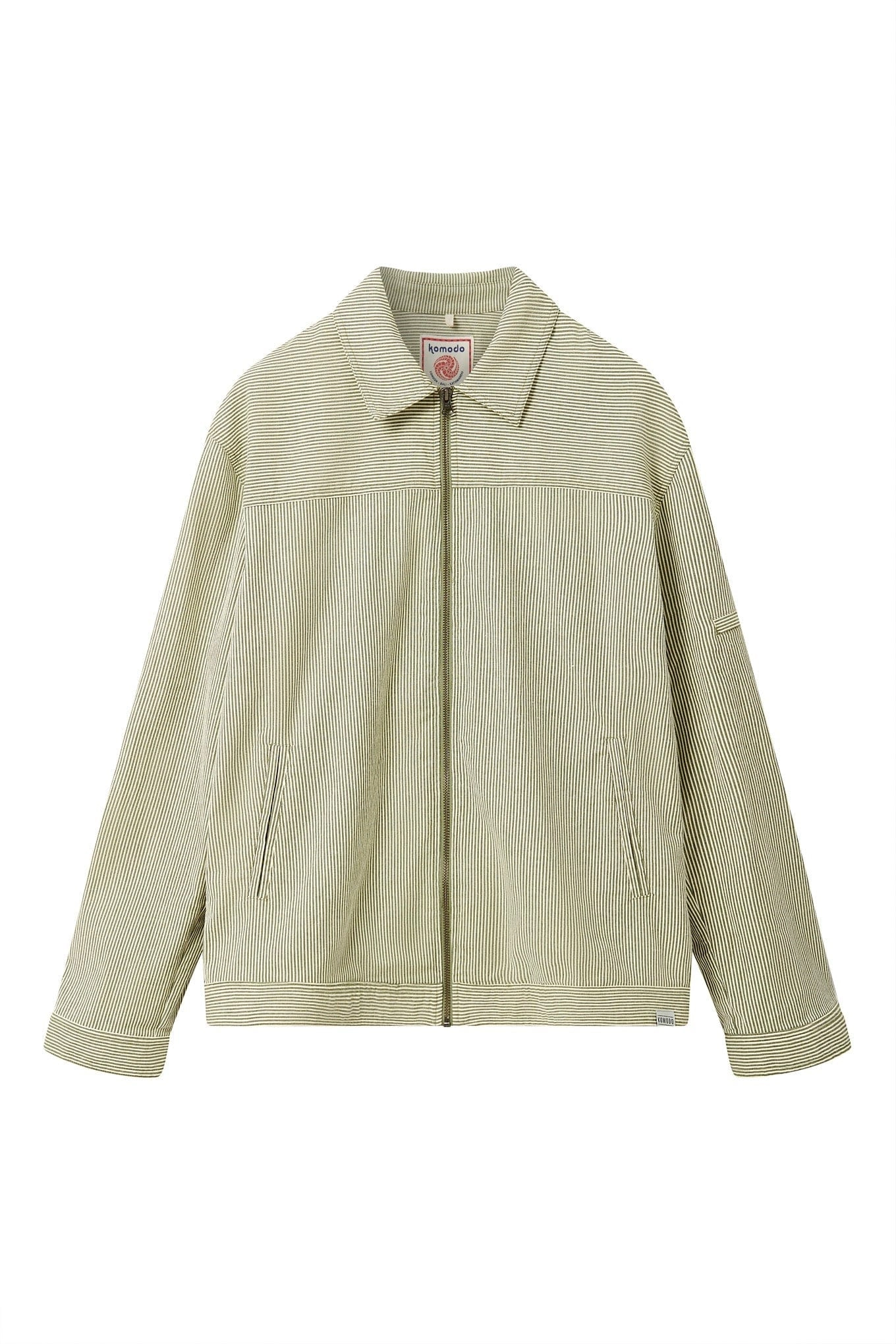 Myles Men's Organic Cotton Jacket | Green Stripe