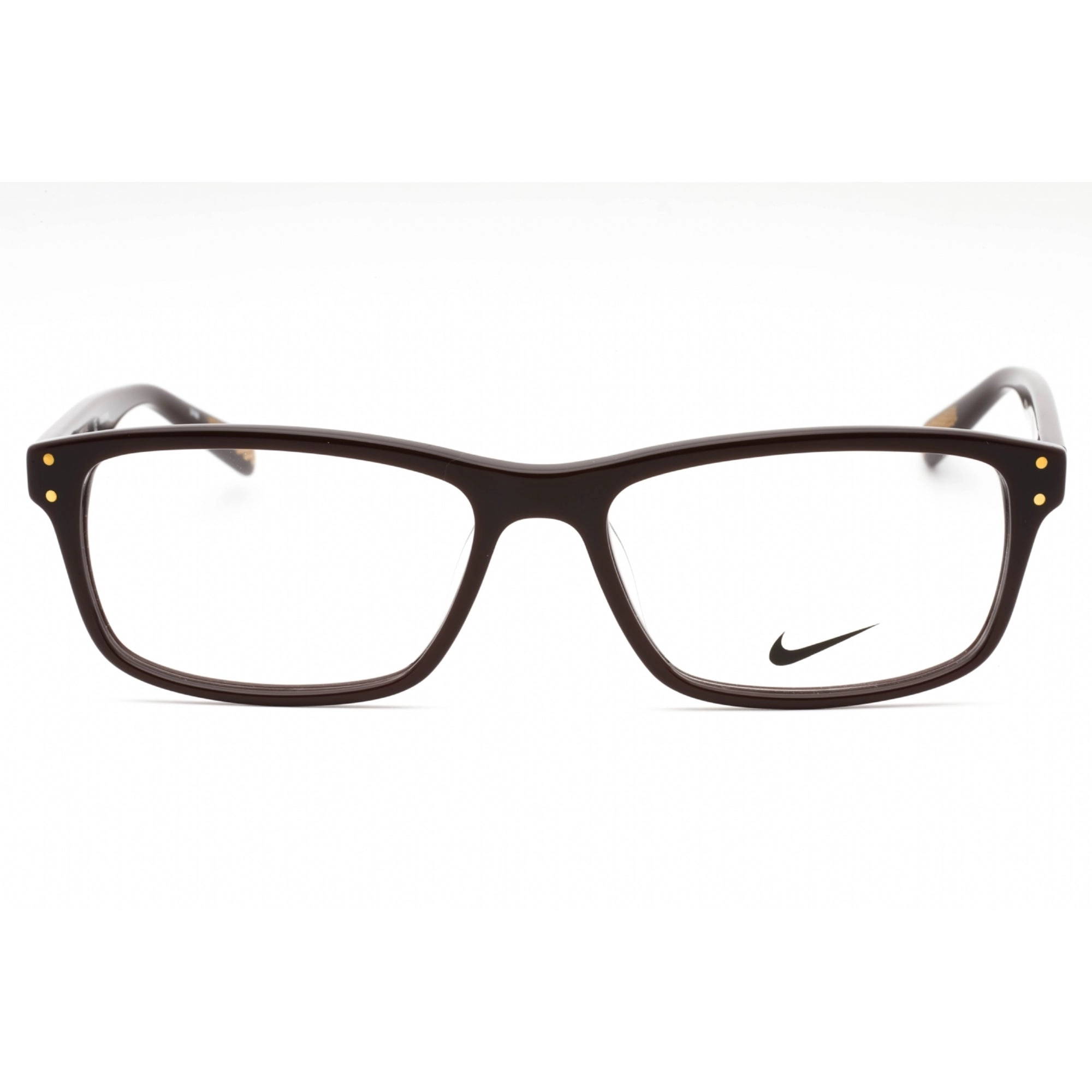 Nike Men's Eyeglasses - Brown Plastic Rectangular Full Rim Frame | NIKE 7245 243