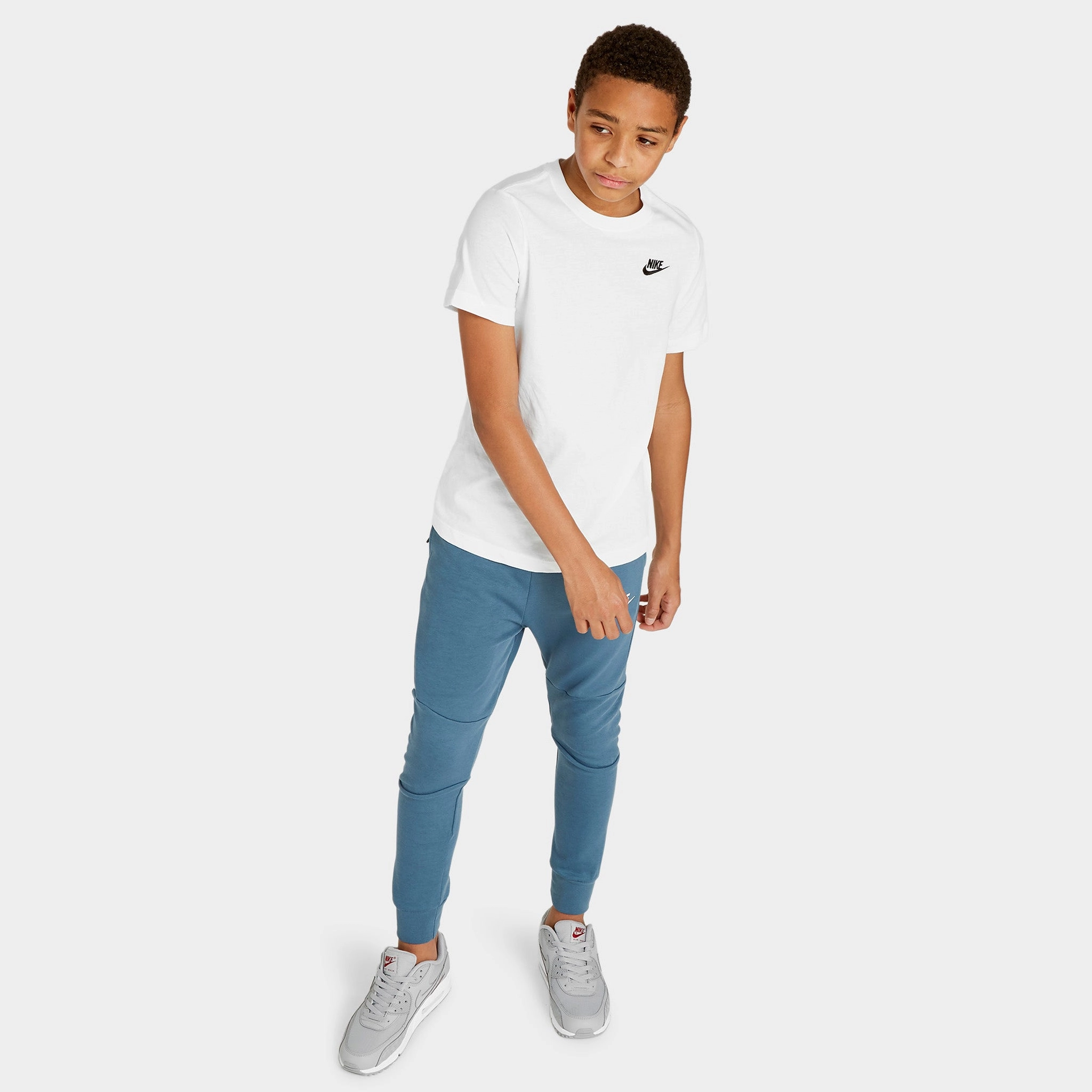 Nike Sportswear Juniors' Embroidered Futura T-Shirt / White