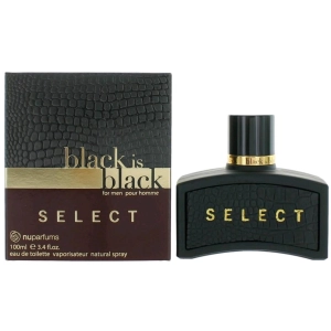NuParfums Men's EDT Spray - Black is Black Select Mandarin, Aquatic Top Notes, 3.4 oz