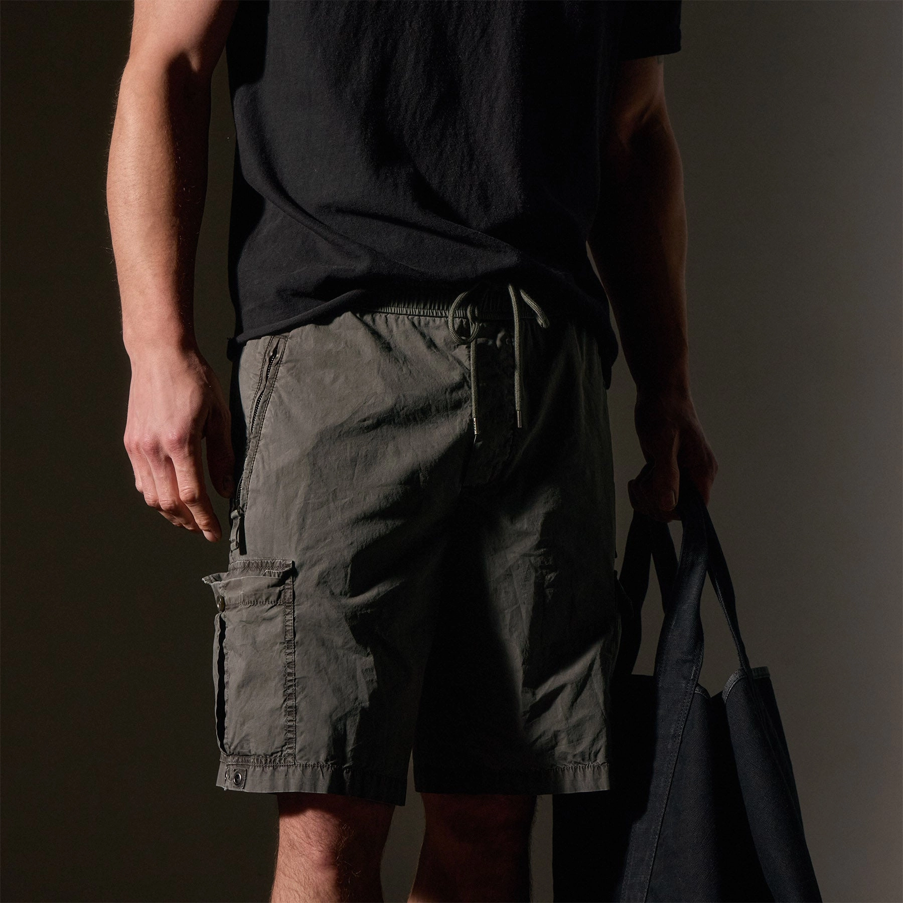 Parachute Poplin Cargo Short - Granite Pigment