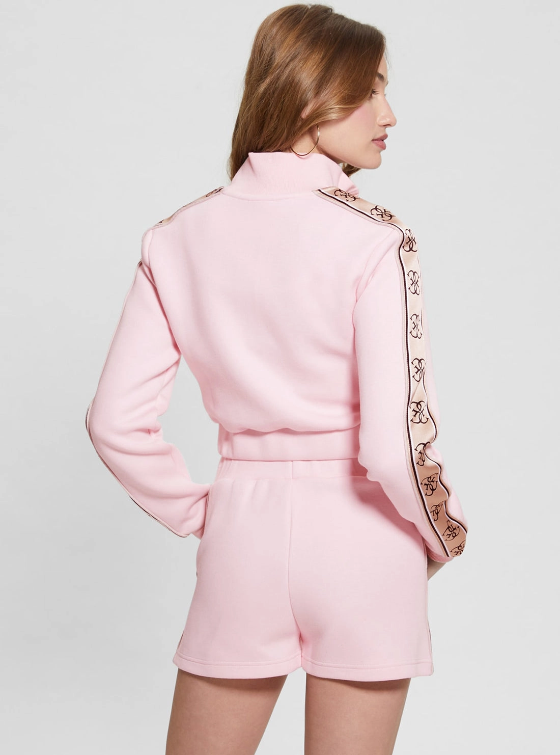 Pink Britney Cropped Zipped Jacket