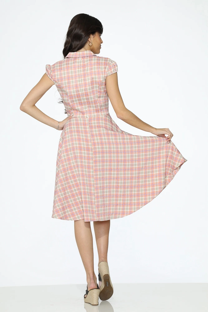 Pink Plaid Swing Dress