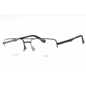 Police Men's Eyeglasses - Semi Matte Black Metal Square Full Rim Frame | VPLG71M 0531
