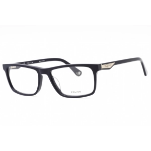 Police Men's Eyeglasses - Shiny Full Blue Acetate Rectangular Frame | VPLB56 0D82