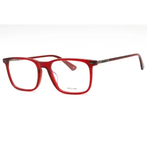 Police Men's Eyeglasses - Transparent Burgundy Plastic Full Rim Frame | VPLF80 0954