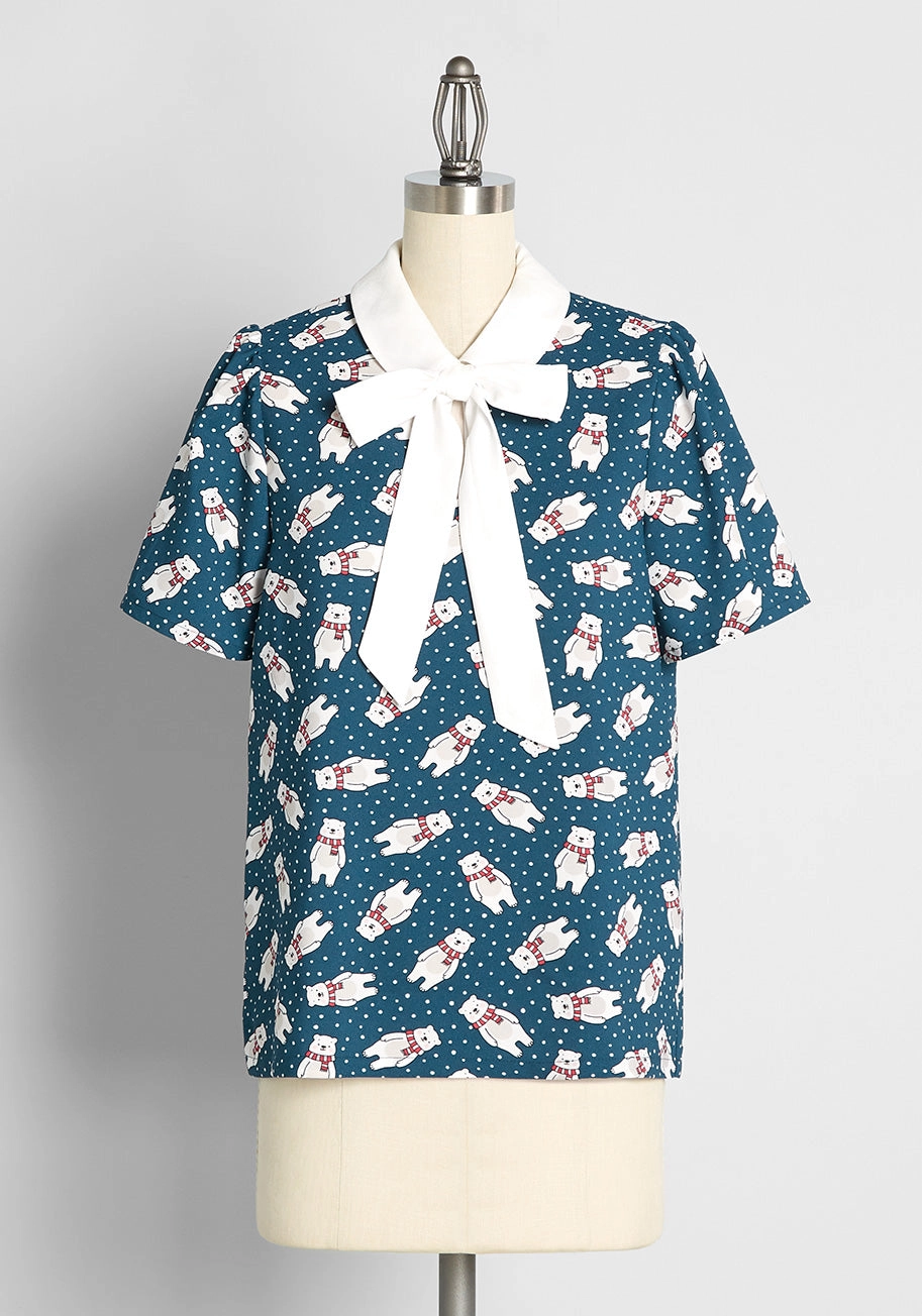 Positive First Impressions Tie-Neck Blouse