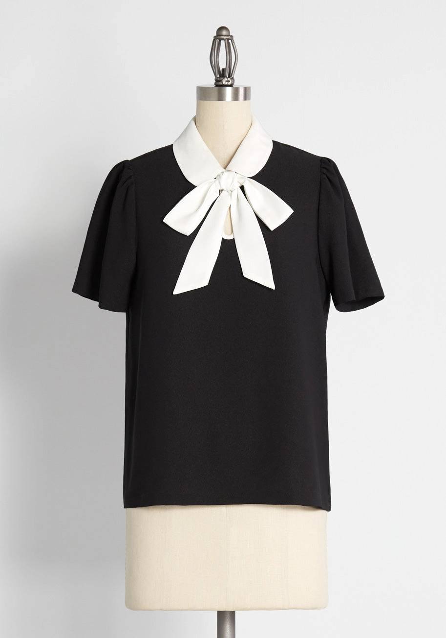 Positive First Impressions Tie-Neck Blouse