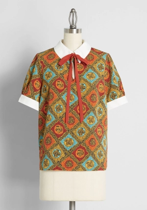 Positive First Impressions Tie-Neck Blouse