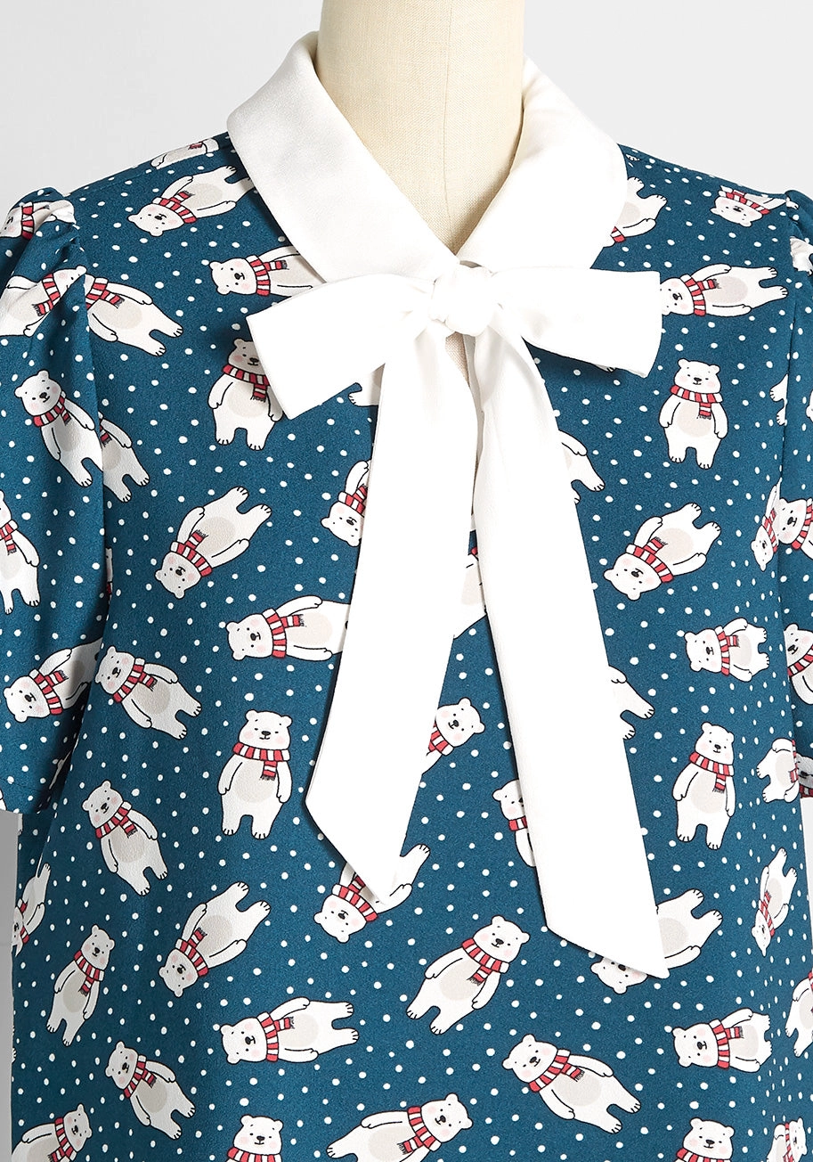 Positive First Impressions Tie-Neck Blouse