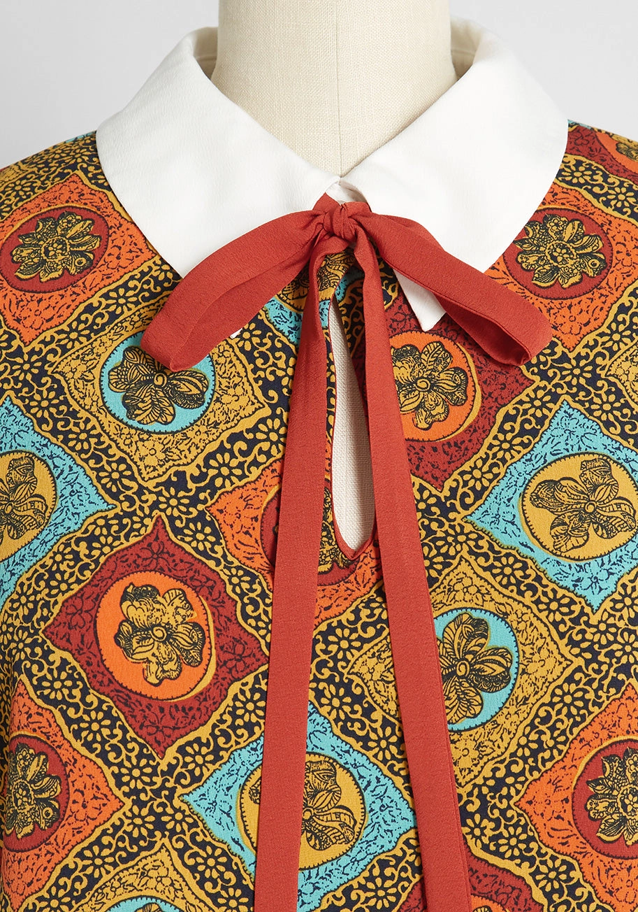Positive First Impressions Tie-Neck Blouse