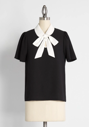 Positive First Impressions Tie-Neck Blouse