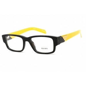 Prada Men's Eyeglasses - Black/Yellow Marble Plastic Rectangular | 0PR 07ZV 19D1O1